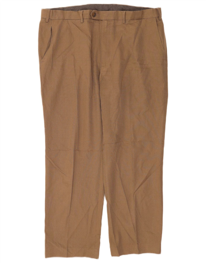 Marks & Spencer Herren-Anzughose in normaler Passform, W38, L29, Beige, Polyester