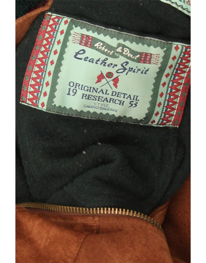 Vintage Herren Wildledermantel UK 40 Groß Braun