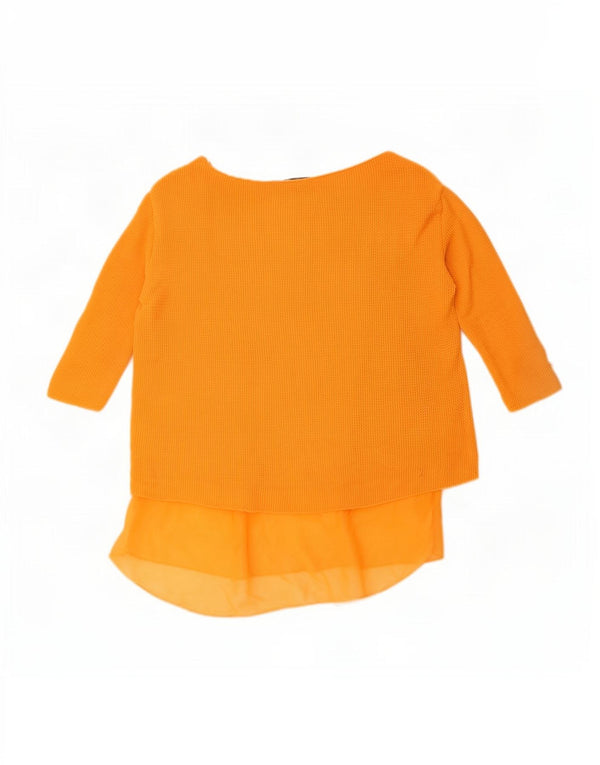 Zara Damen Top 3/4 Ärmel UK 10 Small Orange