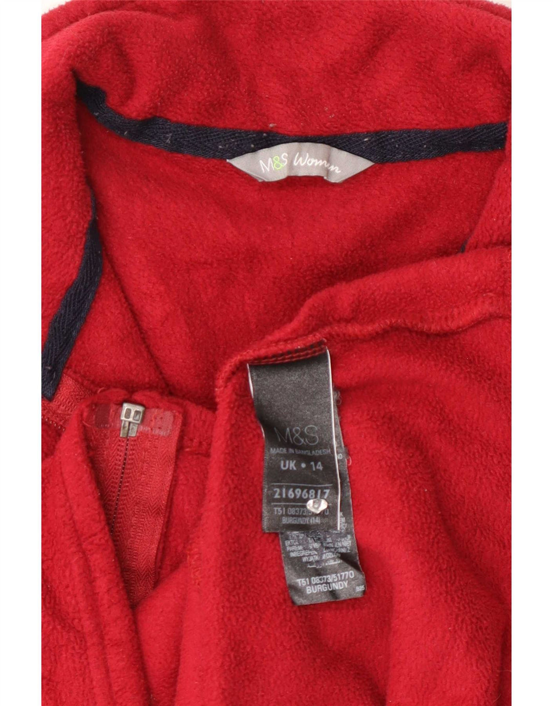 Marks & Spencer Damen Fleecejacke UK 14 Medium Burgund Polyester
