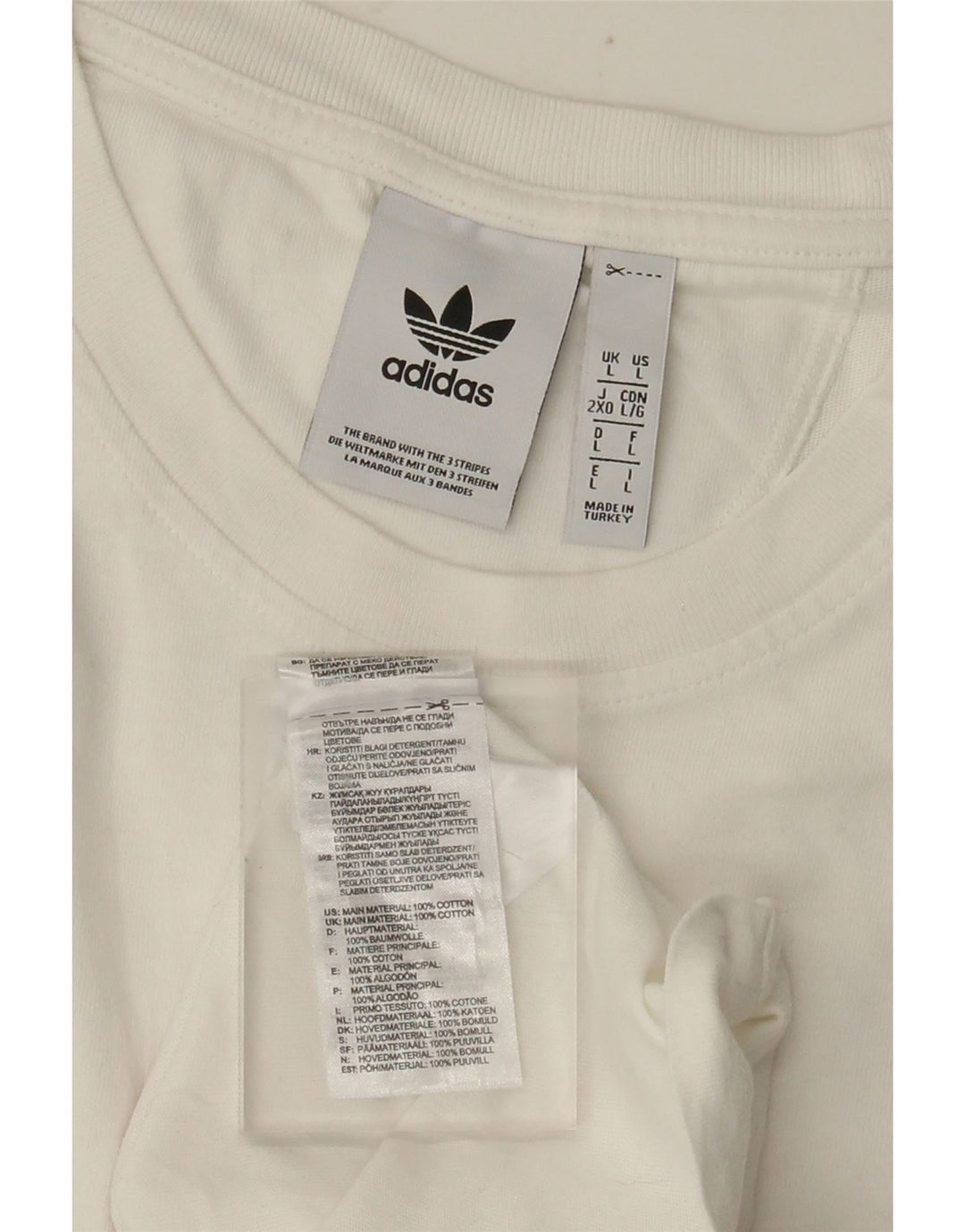 Adidas Herren T-Shirt mit Grafik, groß, aus weißer Baumwolle
