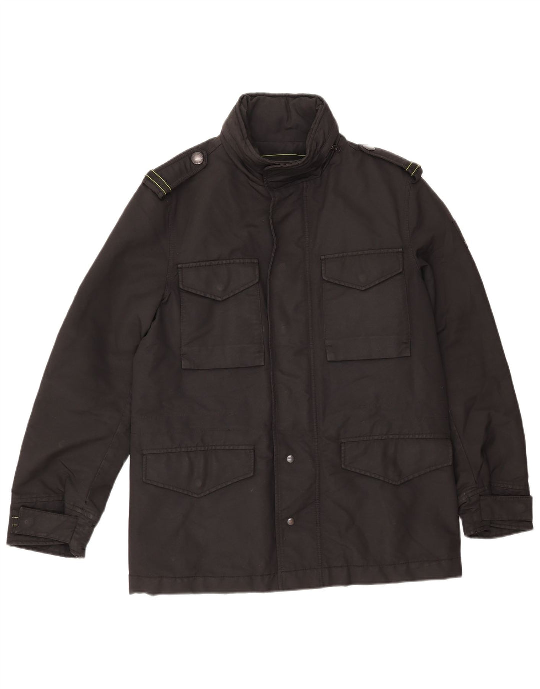 GAS Herren Militärjacke UK 38 Mittelschwarze Baumwolle
