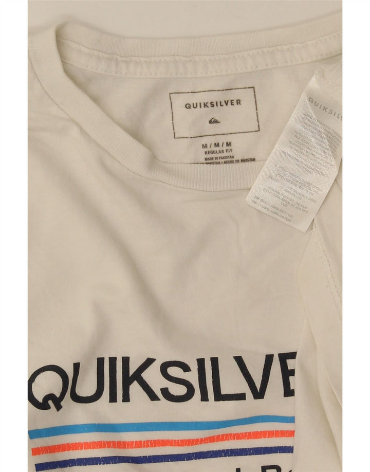 Quiksilver Herren-T-Shirt mit normaler Passform, mittelweißer Baumwolle, mit Grafik