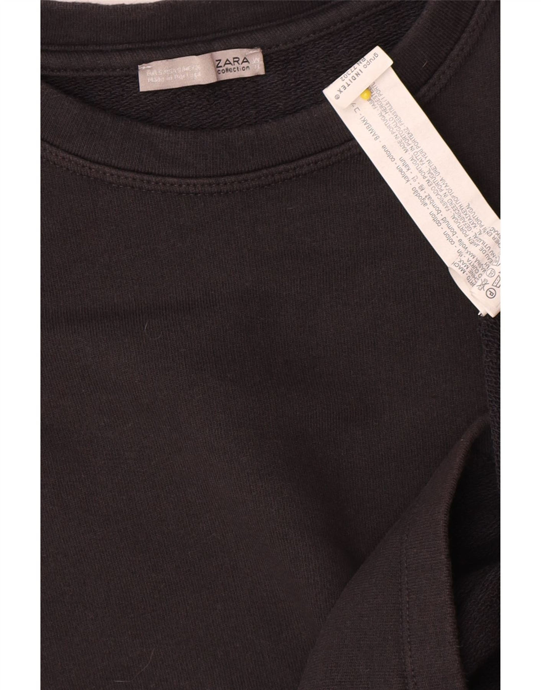 Zara Herren Sweatshirt Pullover Small Schwarz Baumwolle