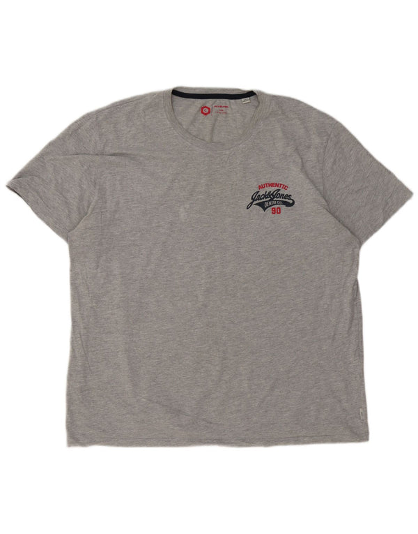 Jack & Jones Herren T-Shirt Top 2XL Grau Baumwolle