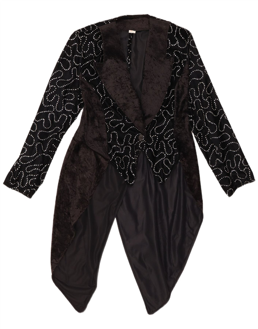 VINTAGE Damen Frack-Blazerjacke mit abstraktem Muster IT 42 Mittelschwarz