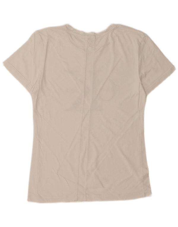 Calvin Klein Jeans Damen Grafik-T-Shirt-Oberteil UK 12 Mittelweiß