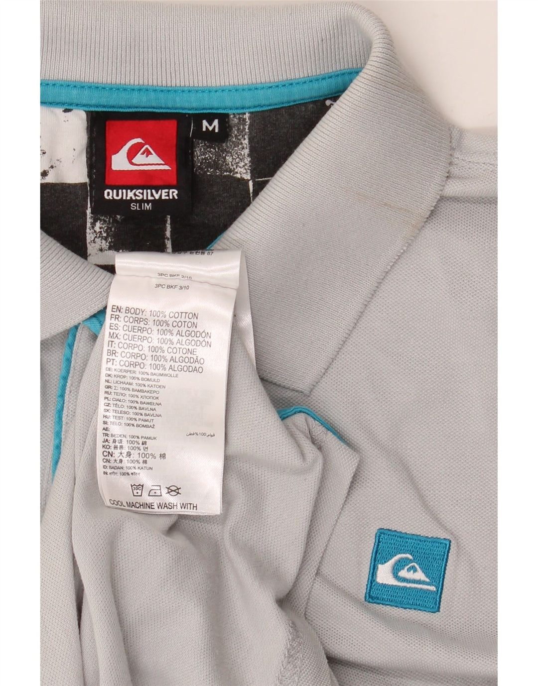 Quiksilver Slim-Fit-Poloshirt für Herren aus mittelgrauer Baumwolle