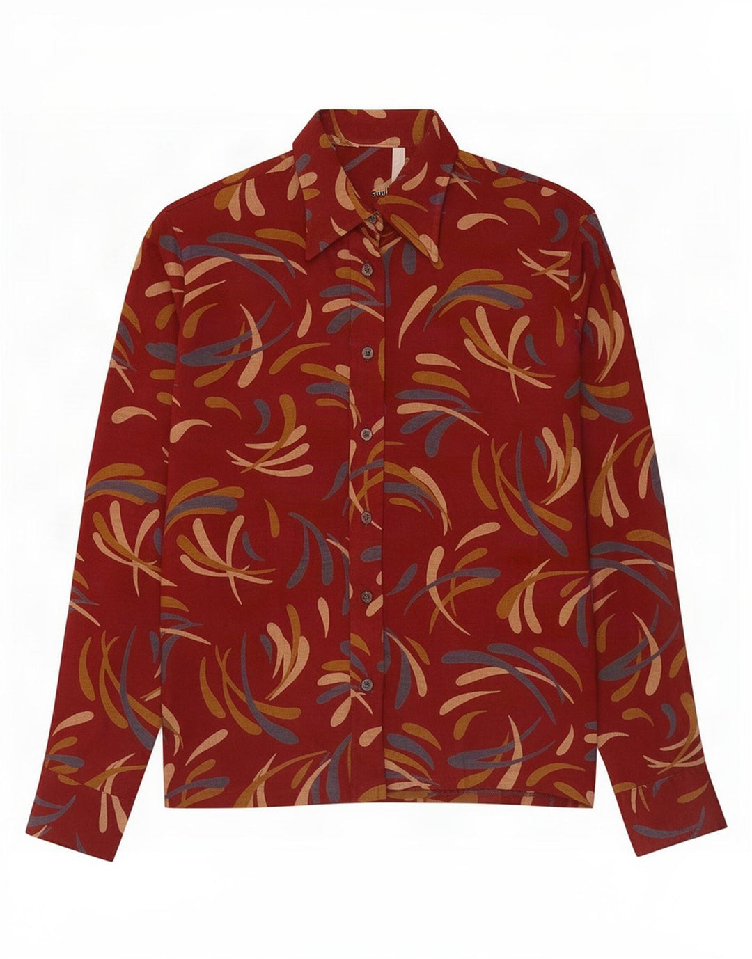 Vintage Damen Hemd mit abstraktem Muster IT 48 XL Rot Acryl