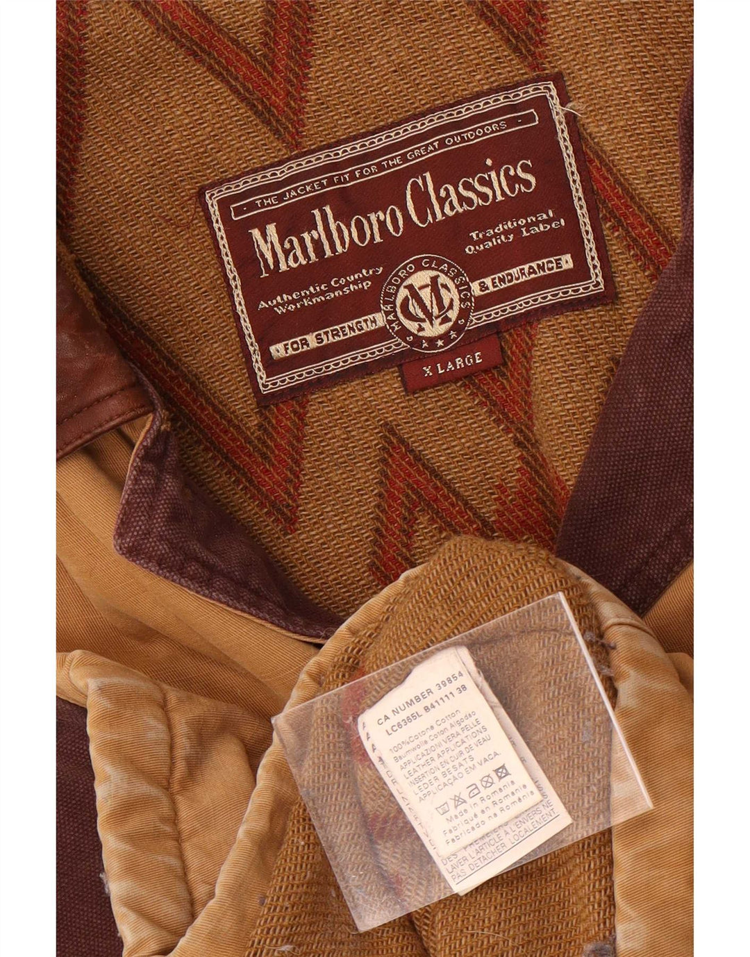 Marlboro Classics Herren-Windbreaker-Jacke, UK 42, XL, braune Baumwolle