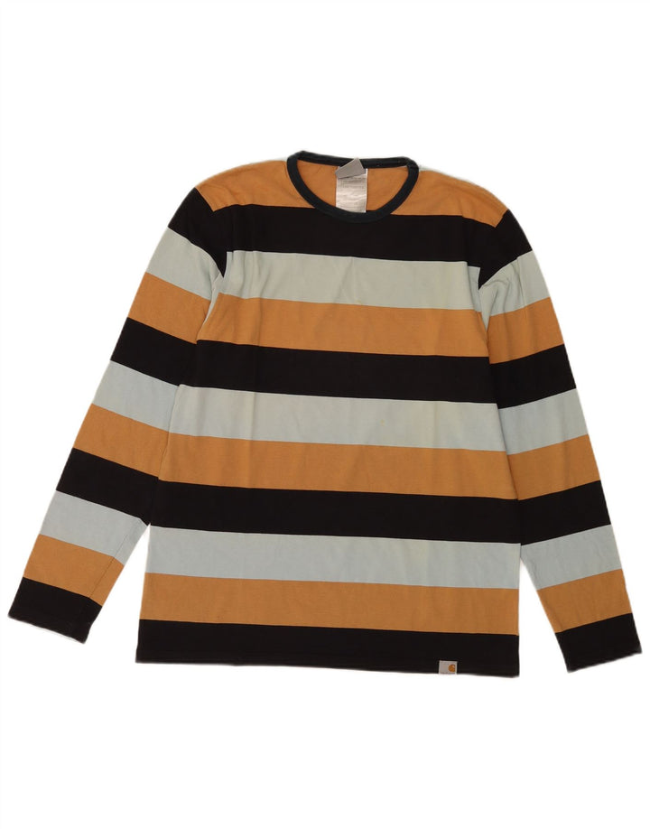 Carhartt Herren-Top, langärmelig, klein, mehrfarbig, gestreift, Baumwolle