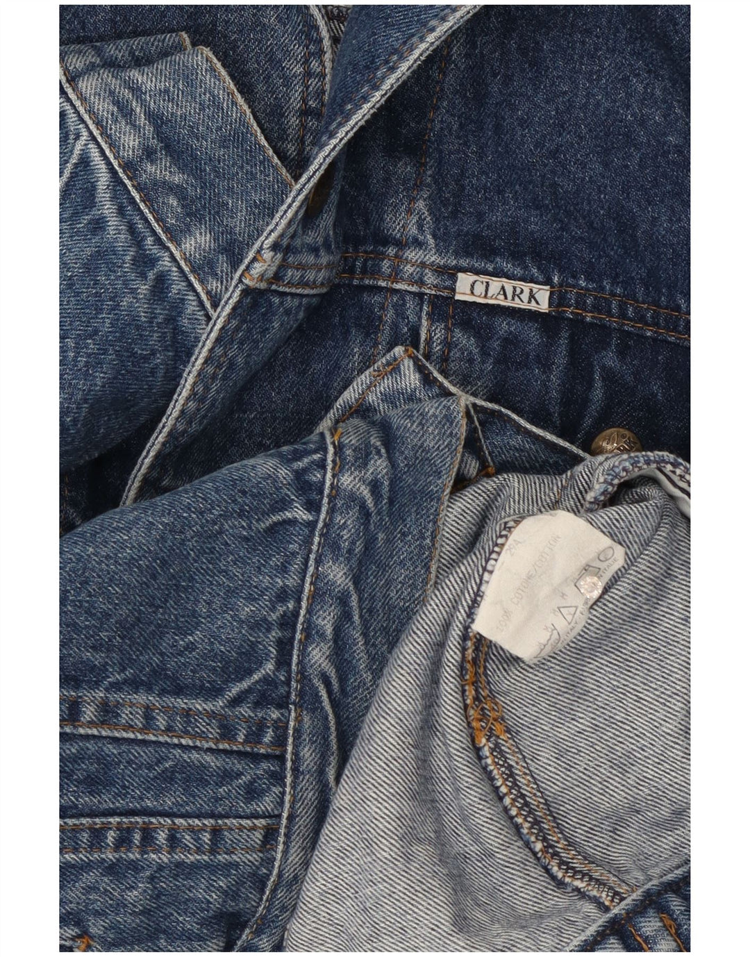 CLARK Herren Jeansjacke UK 38 Mittelblaue Baumwolle