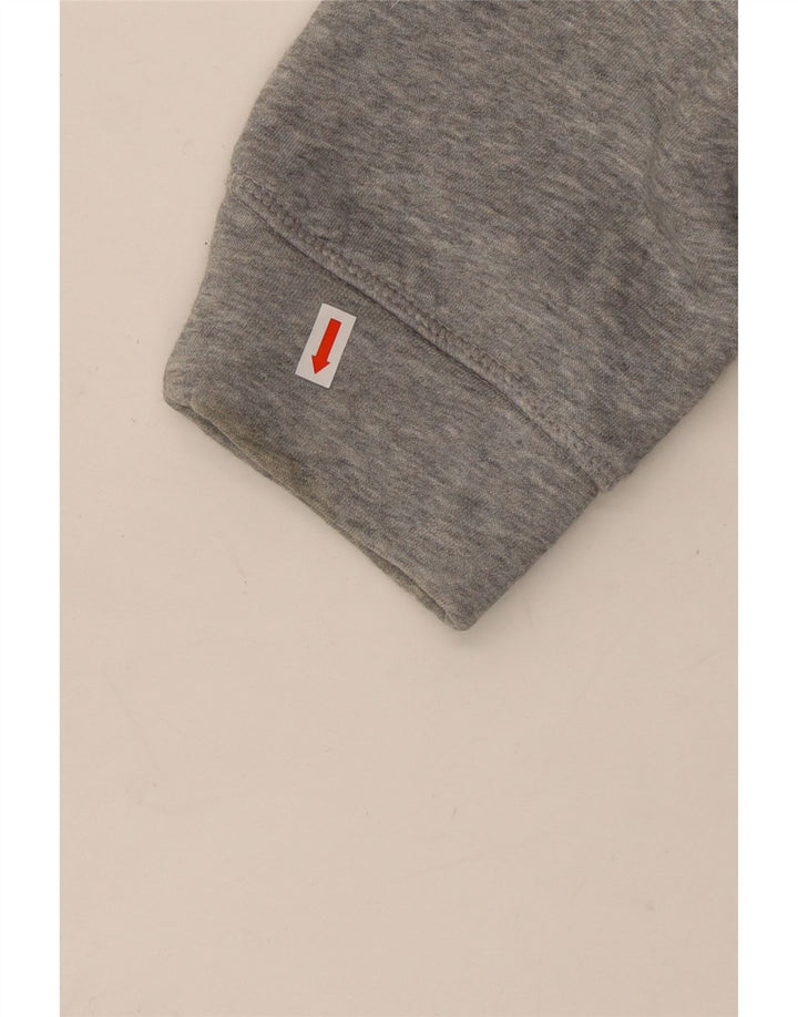 TOMMY HILFIGER Damen Übergroßer grafischer Kapuzenpullover UK 14 Mittelgrau