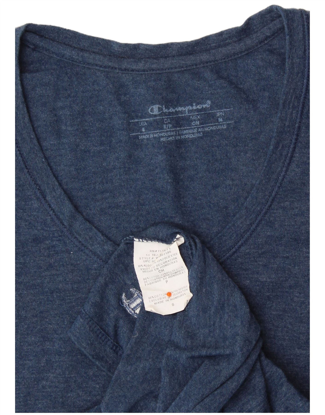 CHAMPION Damen T-Shirt Top UK 8 Small Blau Baumwolle