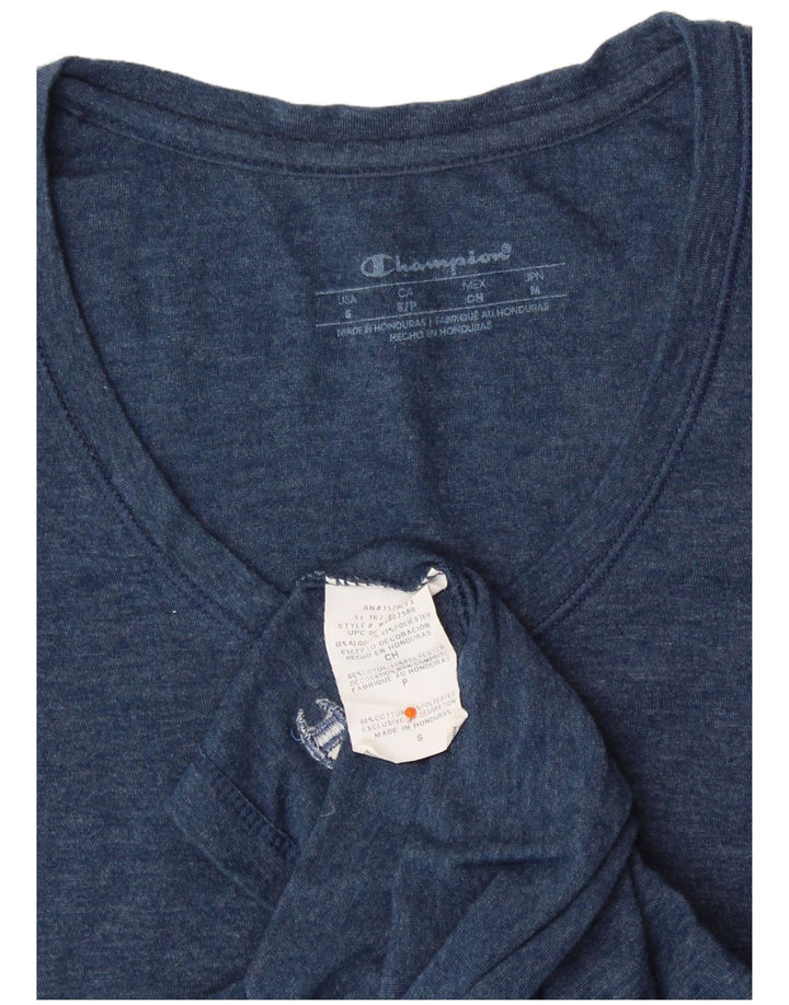 CHAMPION Damen T-Shirt Top UK 8 Small Blau Baumwolle