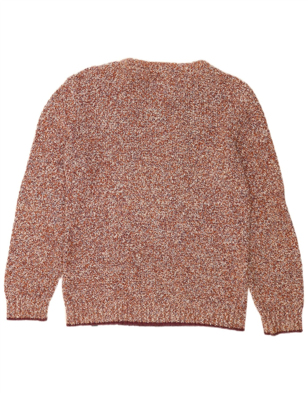 Fat Face Herren-Pullover mit Rundhalsausschnitt, mittelbraun gesprenkelte Baumwolle