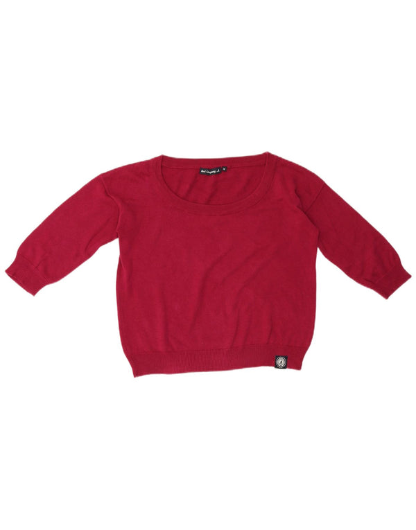 Best Company Damen Crop Pullover mit U-Boot-Ausschnitt, UK 14, Mittelrot