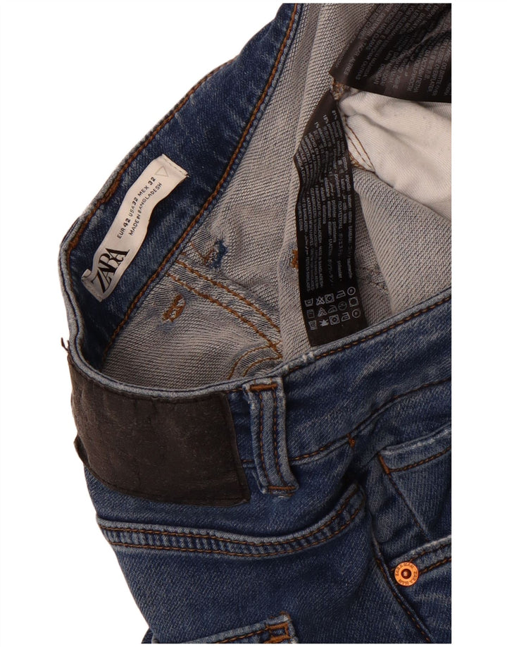Zara Herren Slim Jeans EU 42 Large W32 L29 Blaue Baumwolle