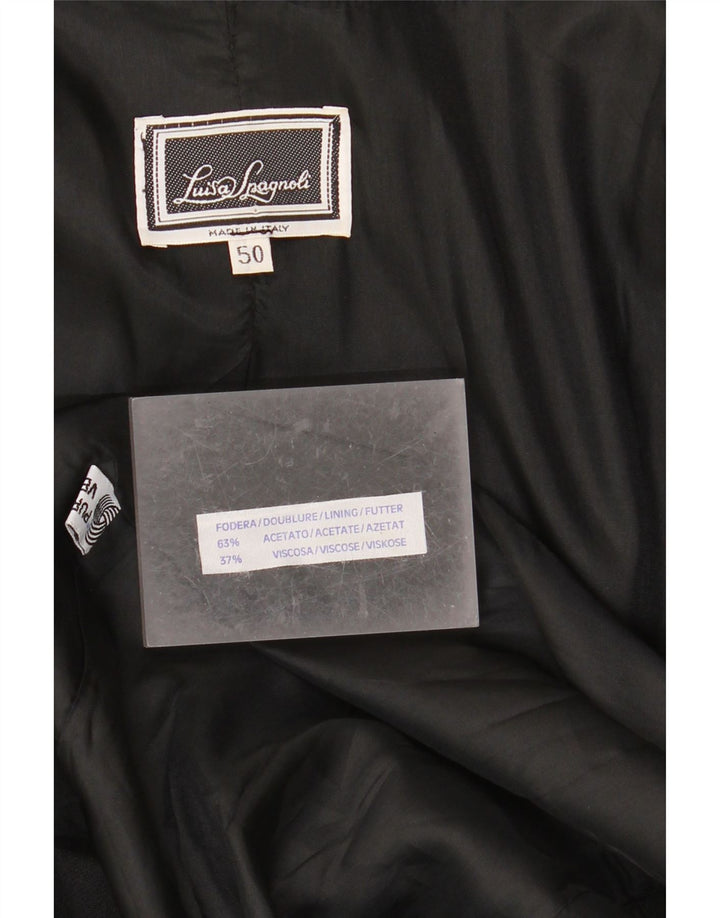 Luisa Spagnoli Damen 1-Knopf-Blazerjacke IT 50 Large Schwarz Acetat