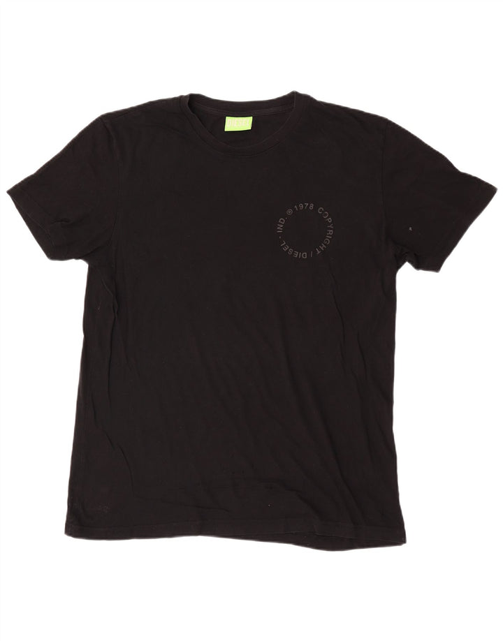 Diesel Herren Graphic T-Shirt Top XL Schwarz Baumwolle