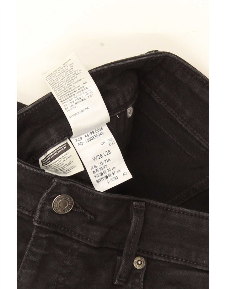 Levi's Damen 712 Slim Jeans W28 L28 Schwarze Baumwolle