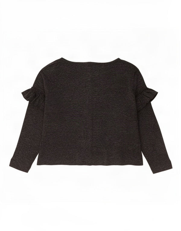 Zara Damen Top Langarm UK 14 Mittelgrau