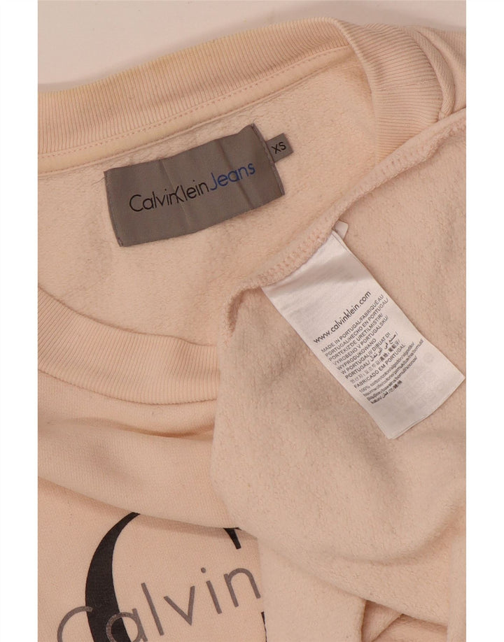 Calvin Klein Jeans Damen Grafik-Sweatshirt in Übergröße, Gr. 6, XS, Rosa
