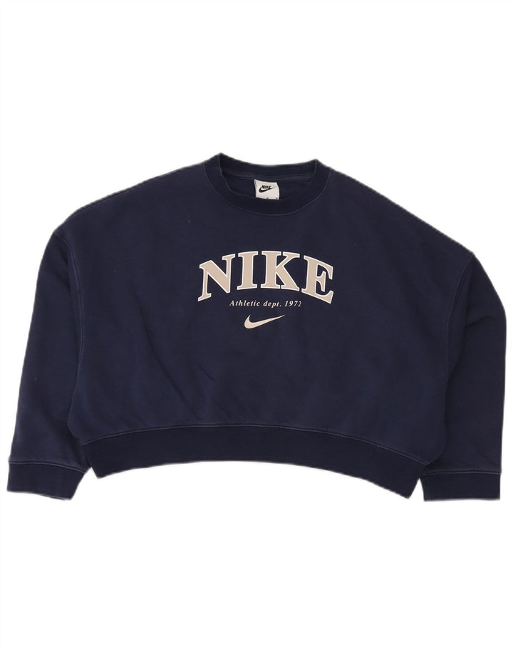 NIKE Crop-Oversize-Sweatshirt für Mädchen, 10–11 Jahre, mittleres Marineblau