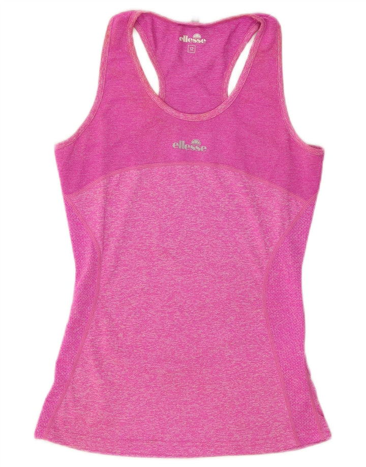 Ellesse Damen-Trägershirt UK 12 Mittelrosa meliertes Polyester