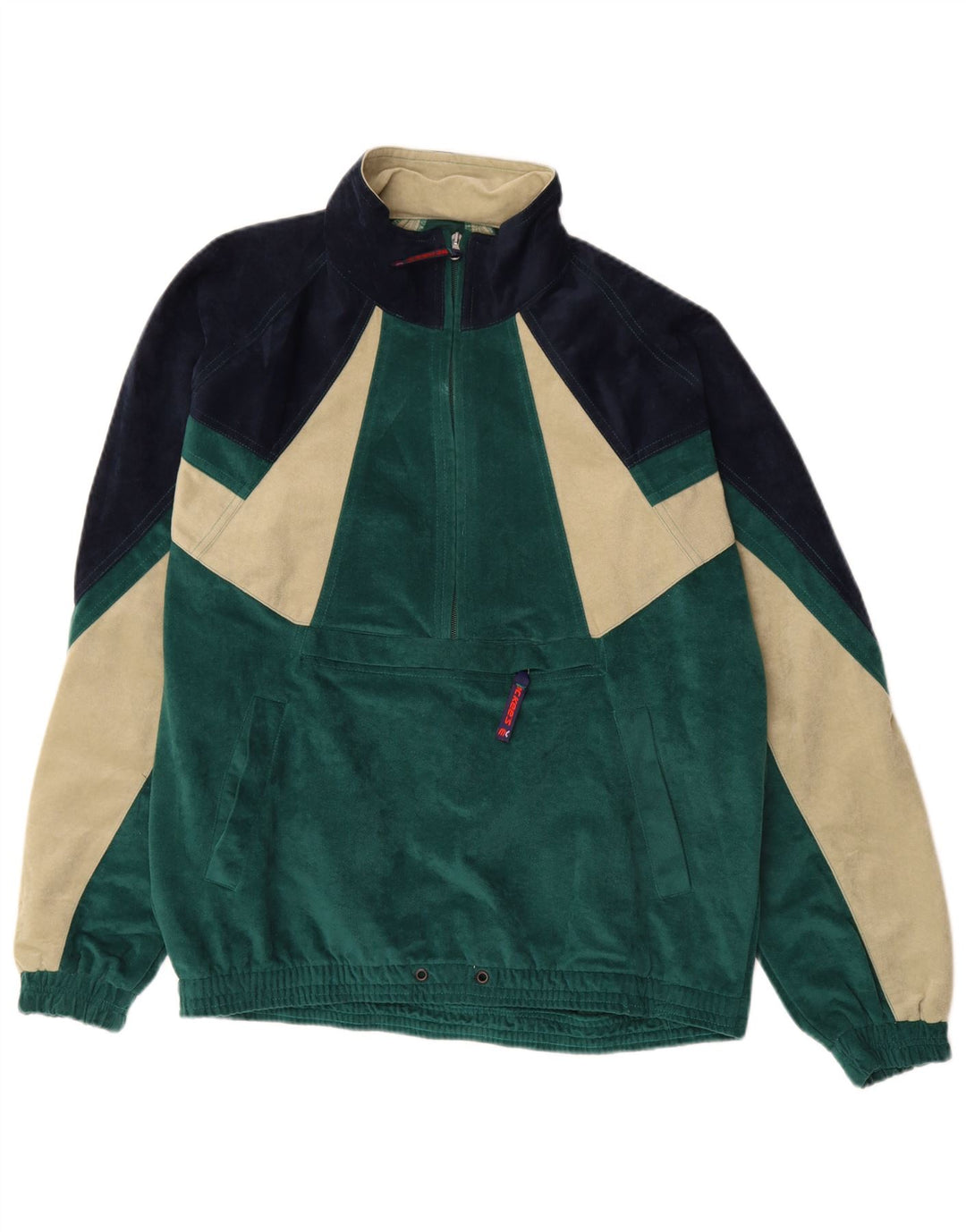 MC KEE'S Herren-Trainingsanzug aus Velours, Mittelgrün, Farbblock-Polyester