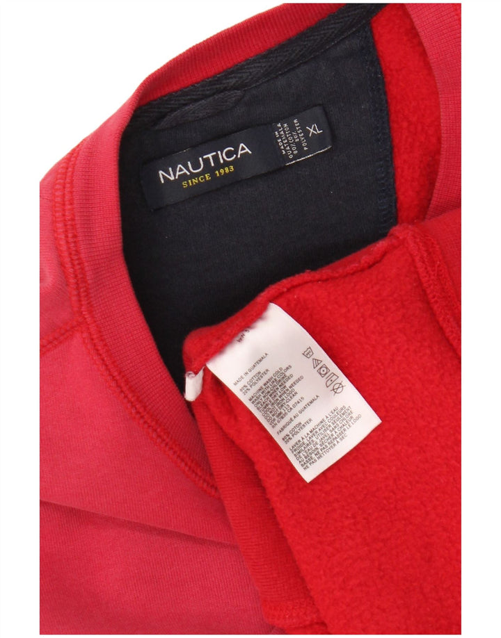 Nautica Herren Sweatshirt Pullover XL Rot Baumwolle