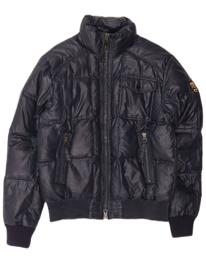 Marina Militare Herren Wattierte Jacke UK 40 Large Marineblau Polyester