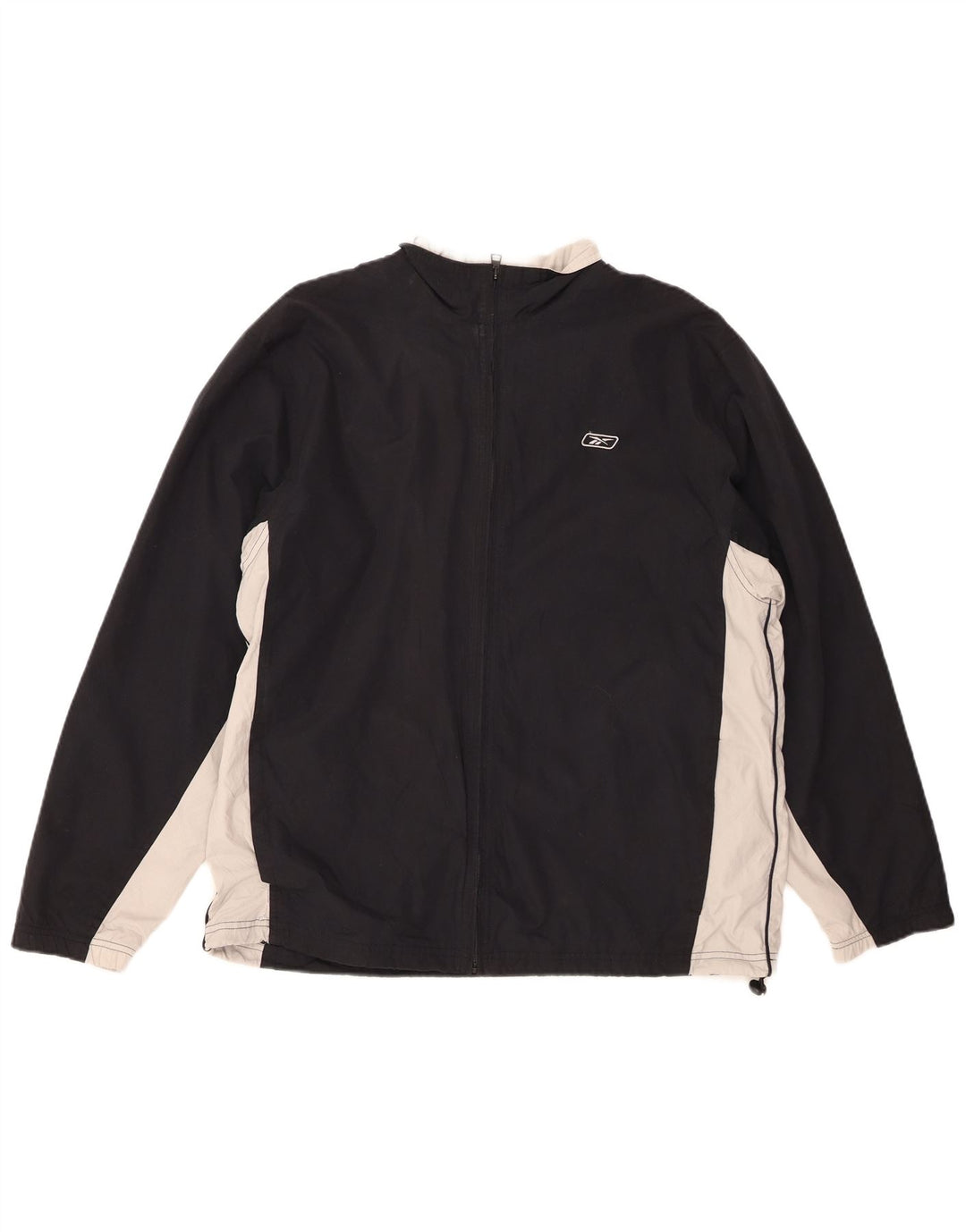 REEBOK Herren-Trainingsanzug-Oberteil, Mittelschwarzes Farbblock-Polyester