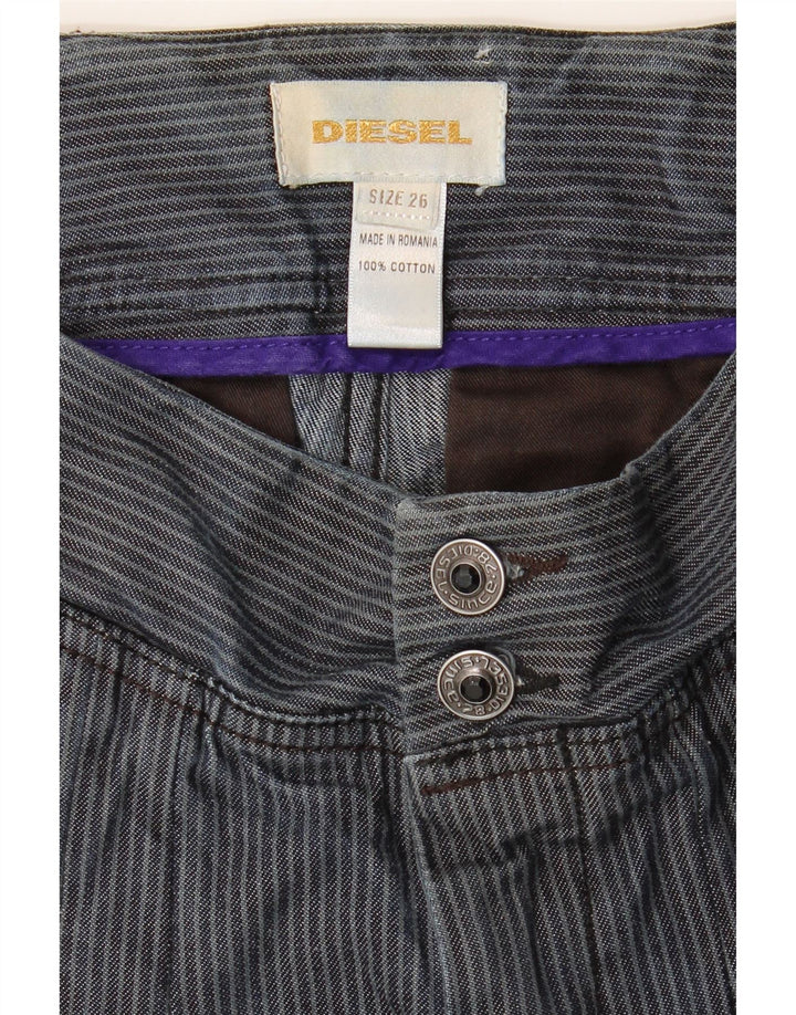 Diesel Damen Hotpants W26 Kleine blau gestreifte Baumwolle