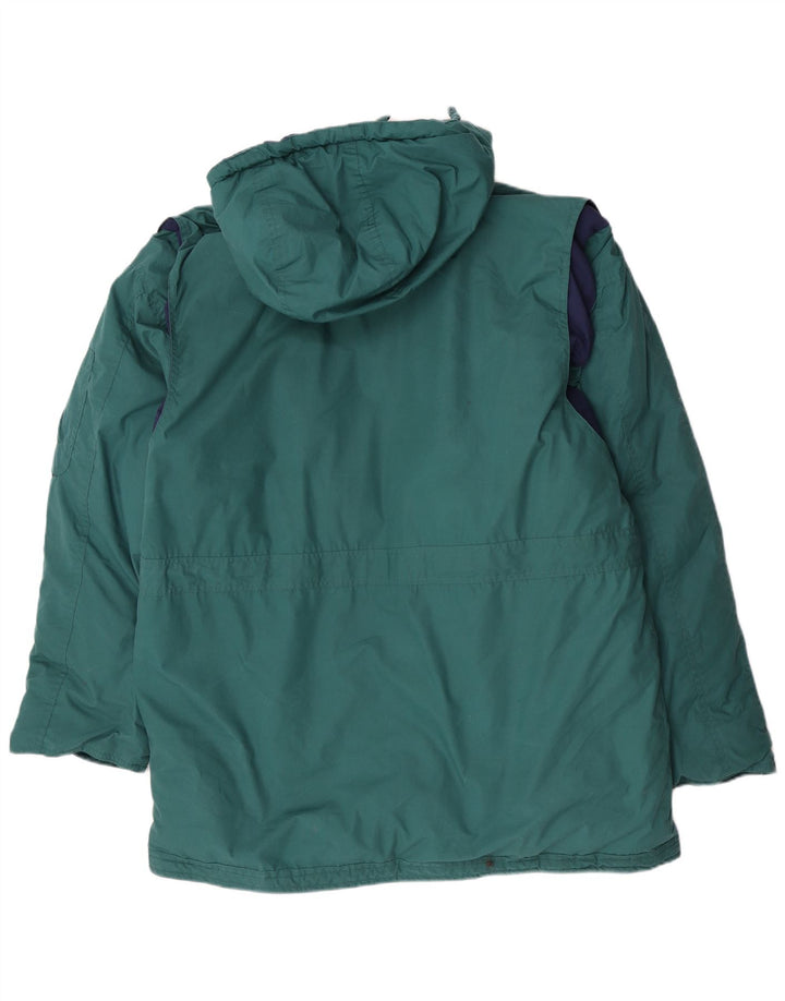 Vintage Herren Kapuzenparka Jacke UK 40 Großes grünes Polyester