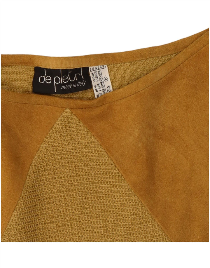 De Pletrl Herren-Pullover aus Wildleder mit U-Boot-Ausschnitt, Mittelbeige mit Argyle-Muster/Diamantmuster