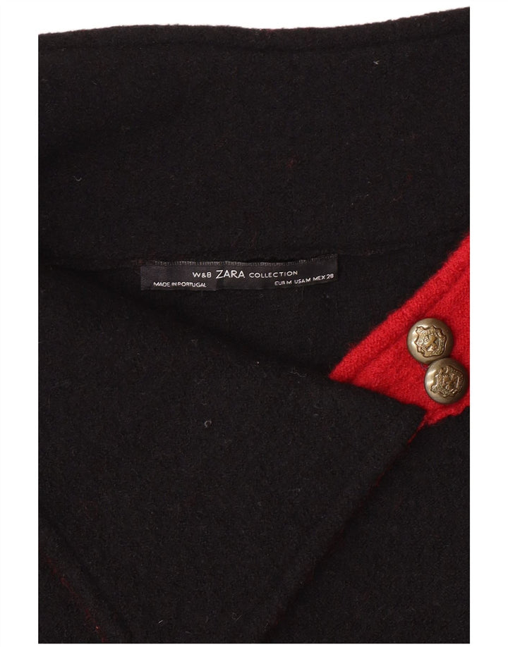 ZARA Damen-Pullover mit Schalkragen, Gr. 14, Mittelrot, Farbblock