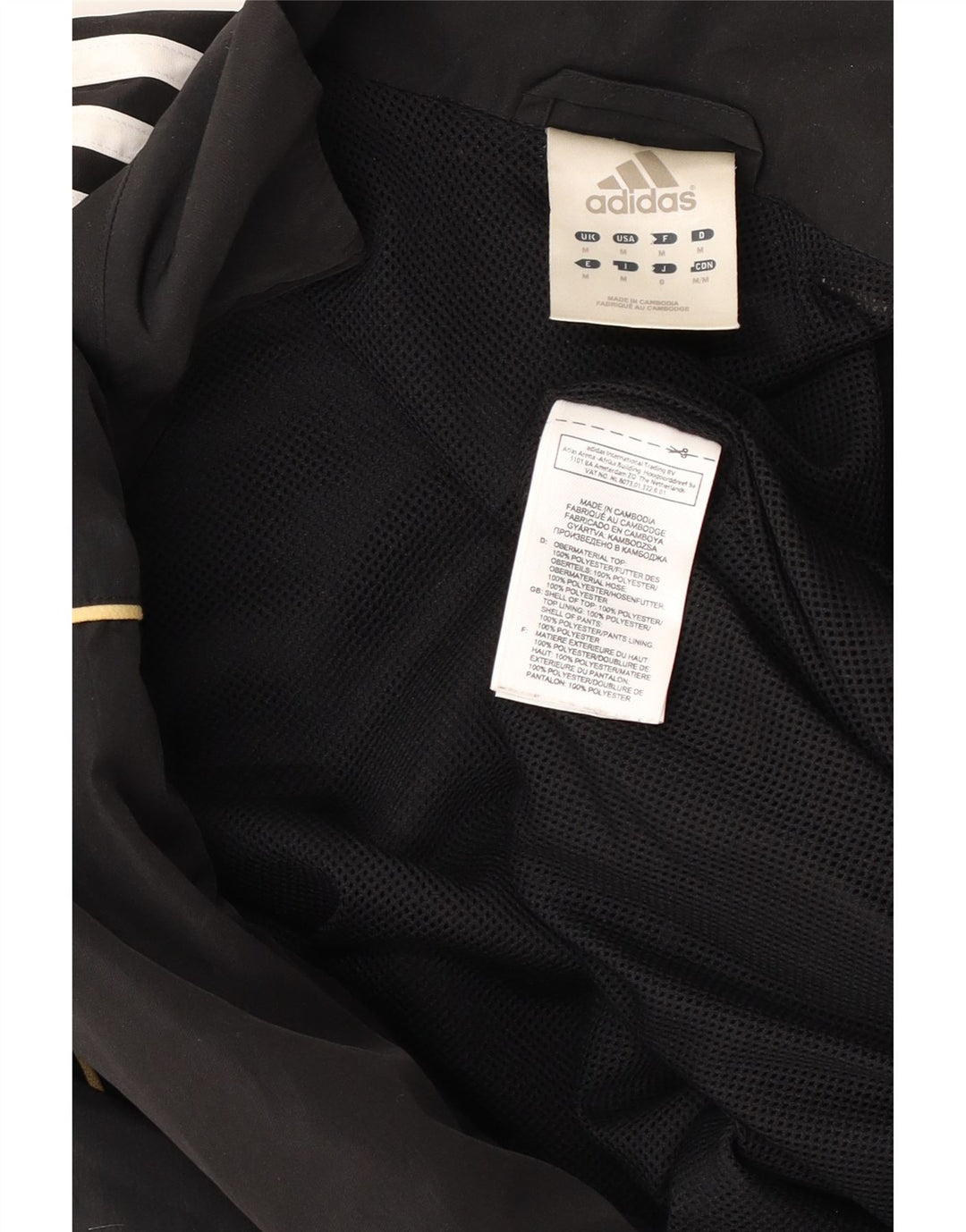 ADIDAS Herren-Trainingsanzug-Oberjacke, Mittelschwarzes Polyester