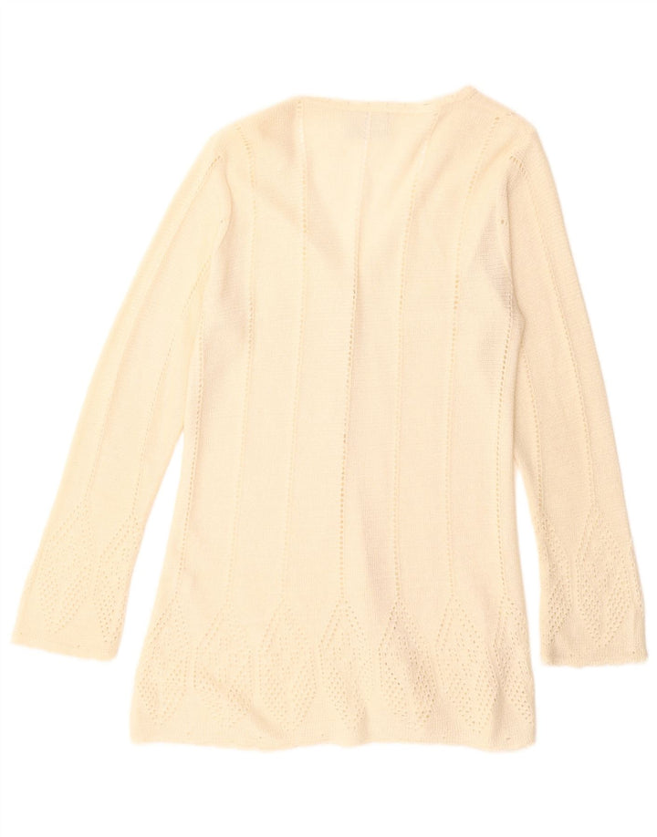 ETAM Damen Longline Cardigan Pullover UK 14 Medium Beige Acryl