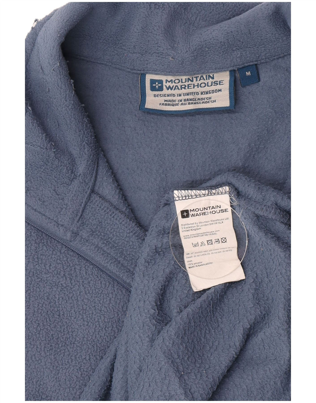 Mountain Warehouse Herren-Fleecepullover mit Reißverschluss am Kragen, mittelblaues Polyester