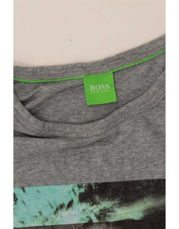 Hugo Boss Herren T-Shirt Top Small Grau Baumwolle
