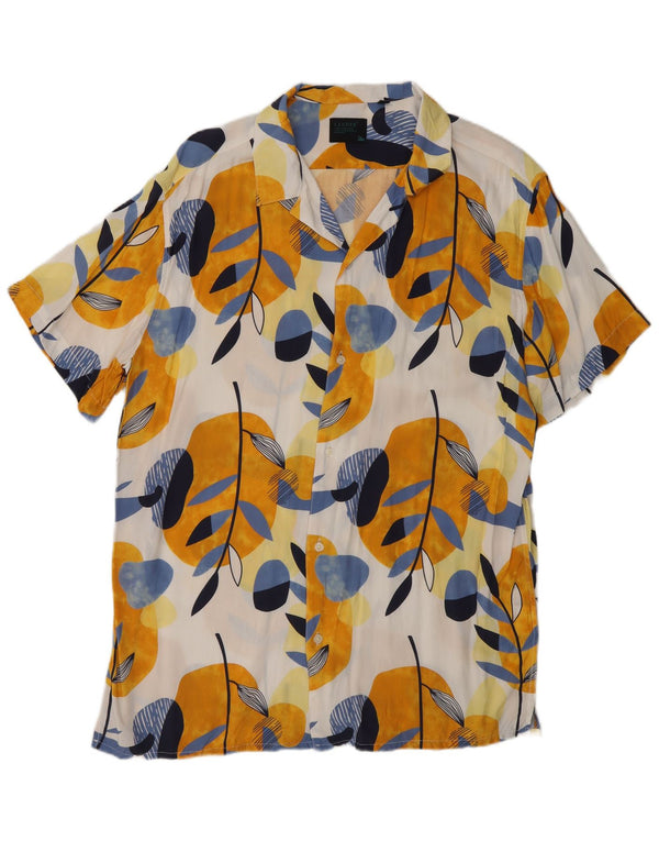 Vintage Herren Kurzarmhemd 2XL Mehrfarbig Blumen Viskose