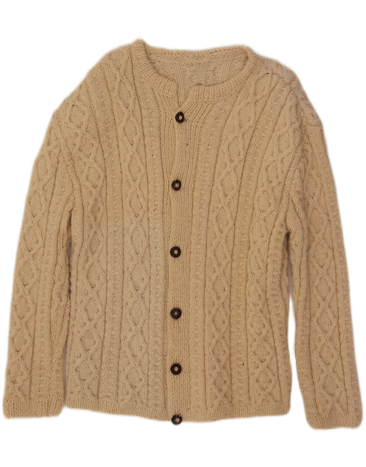 Vintage Herren Strickjacke Pullover Groß Beige