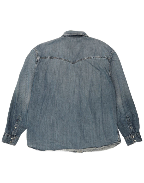 WRANGLER Herren Jeanshemd 2XL Blaue Baumwolle