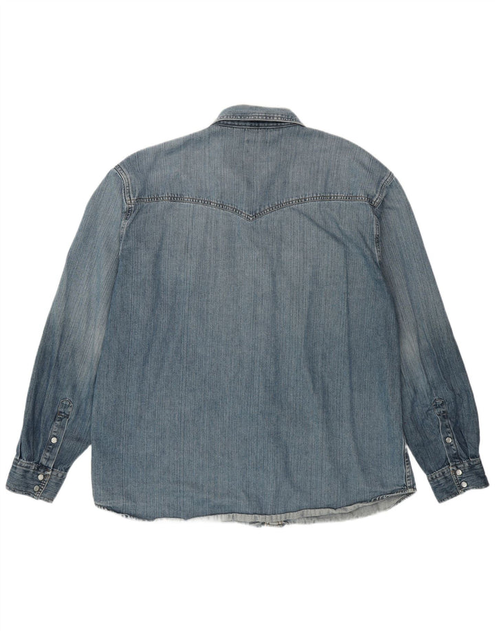 WRANGLER Herren Jeanshemd 2XL Blaue Baumwolle