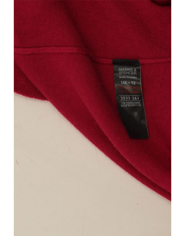 Marks & Spencer Damen Asymmetrischer Cardigan-Pullover UK 12 Mittelrosa