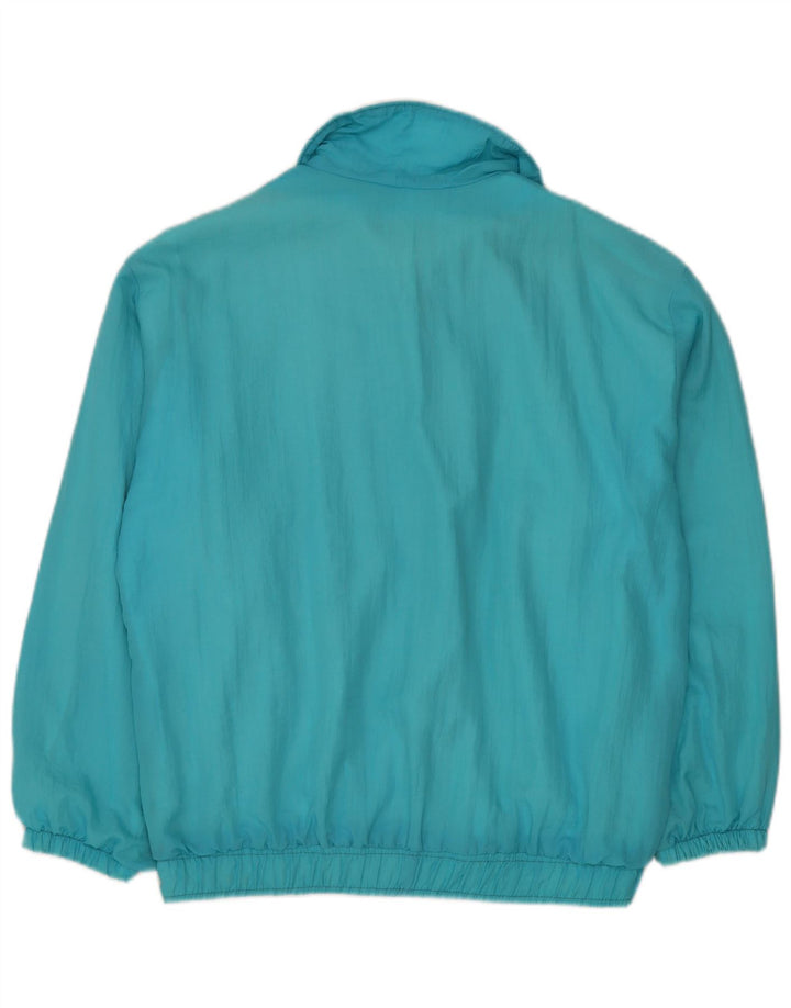 Vintage Herren Trainingsanzug Top Jacke XL Türkis Colourblock Rayon