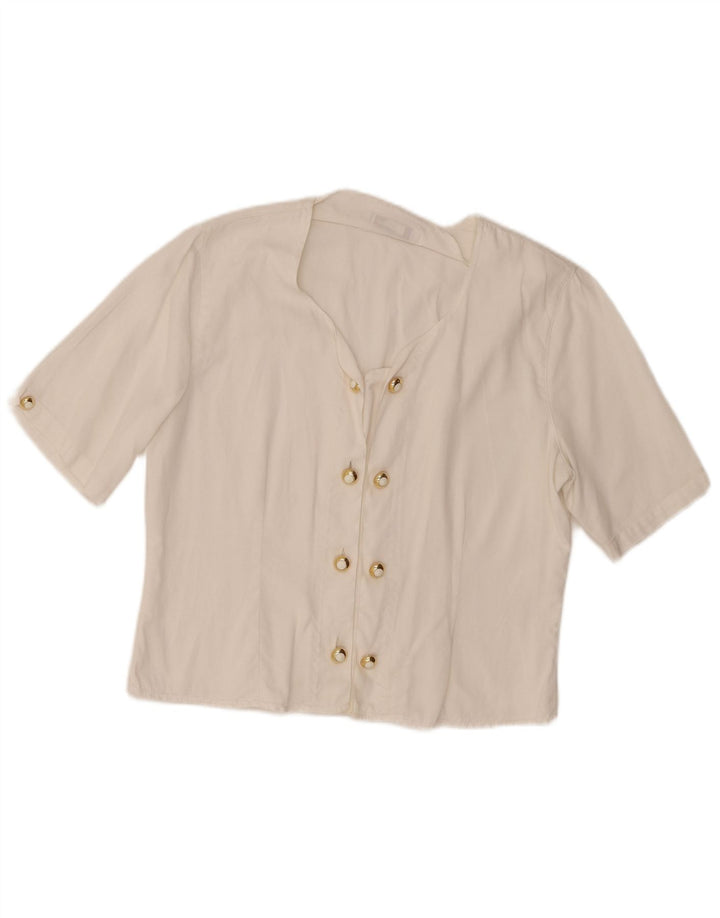 Enara Camice Damen-Zweireiher-Blusenoberteil, UK-Größe 44, Größe L, Weiß