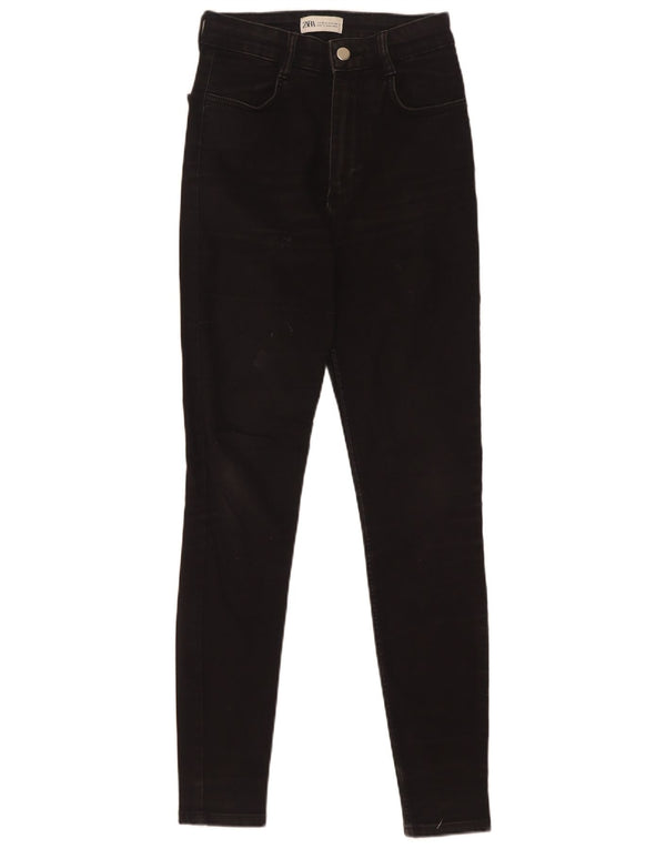 Zara Damen High Rise Skinny Jeans EU 36 XS W26 L29 Schwarz