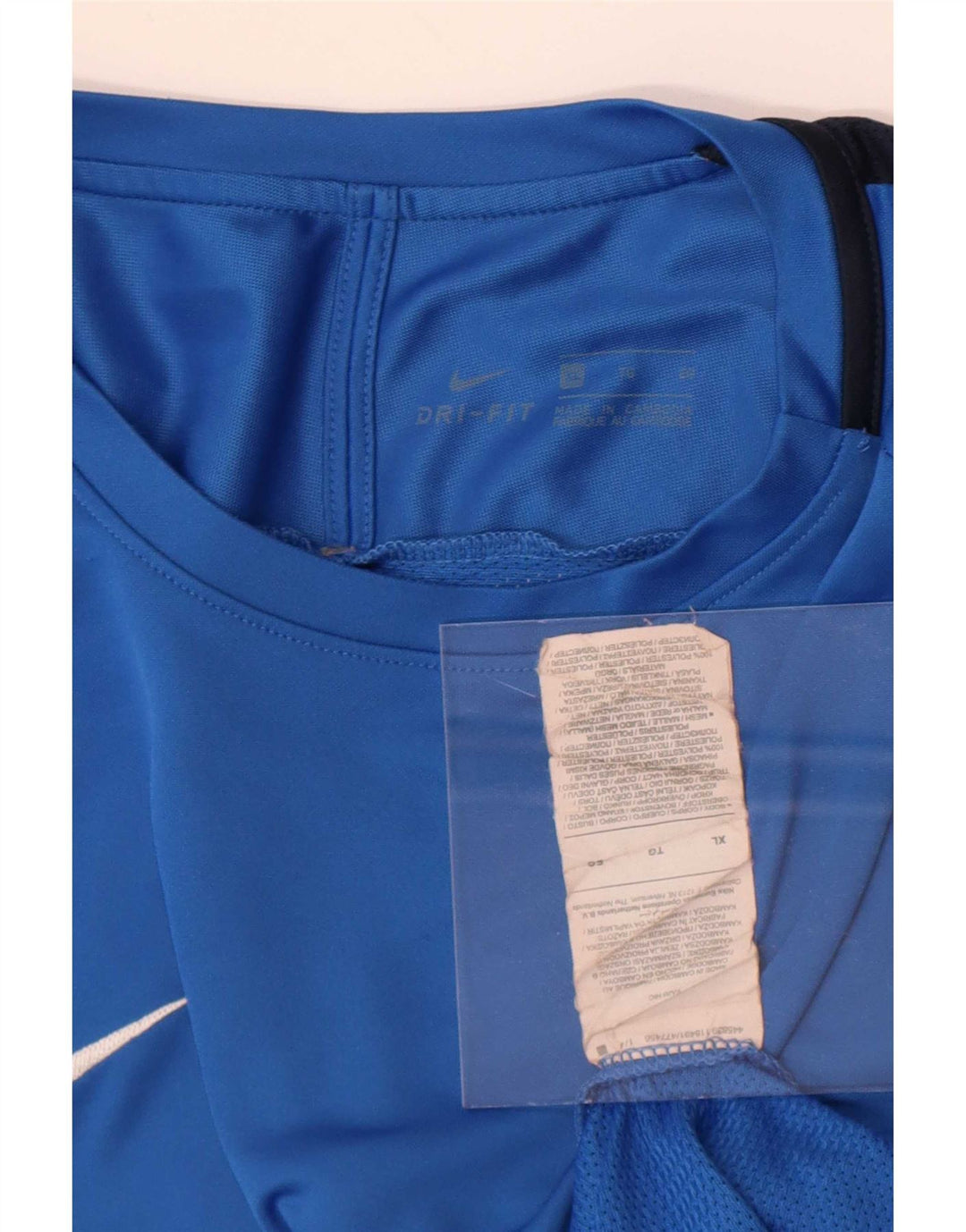 Nike Herren Dri Fit T-Shirt Top XL Blaues Colourblock-Polyester